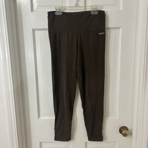 Matilda Jane Knit High Waist Stretch Pants Sz‎ M Brown Paint By Numbers Crop